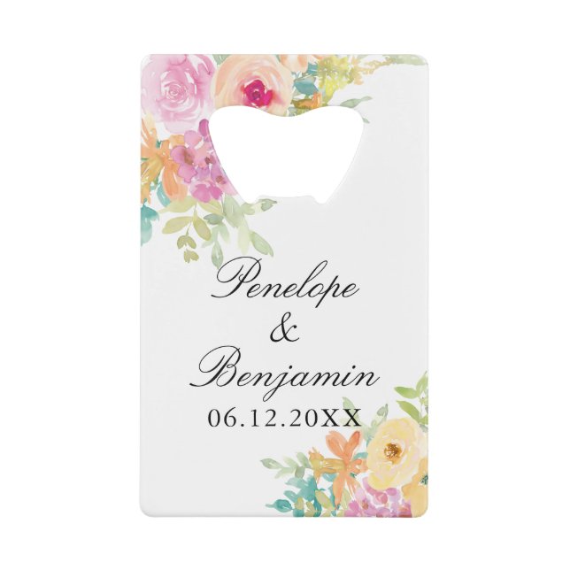 Colourful Pastel Flowers Spring Wedding Thank You (Front)