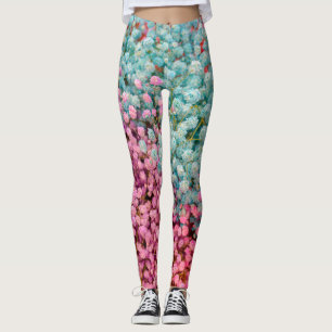 Colourful Pastel Gypsophila Baby Breath Flowers Pa Leggings