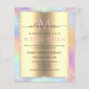 Colourful Pastel Holographic Glitter Diamonds Salo Flyer