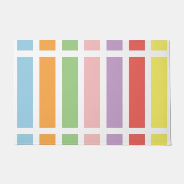 Colourful Pastel Hues Doormat (Front)