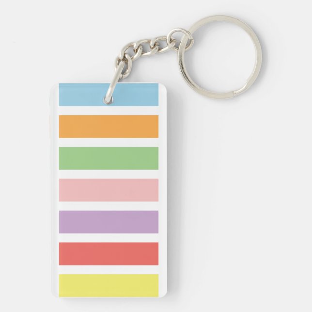 Colourful Pastel Hues Key Ring (Back)