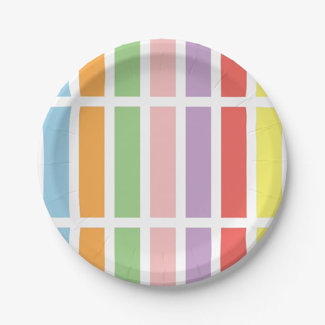 Colourful Pastel Hues Paper Plate (Front)
