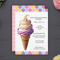 Colourful Pastel Ice Cream Sundae Baby Shower