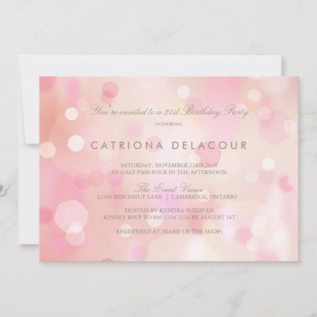 Colourful Pastel Lights Birthday Party Invitation (Front)