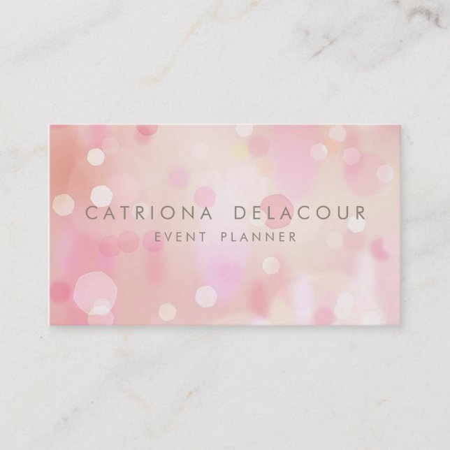 Colourful Pastel Lights Bokeh Business Card (Front)