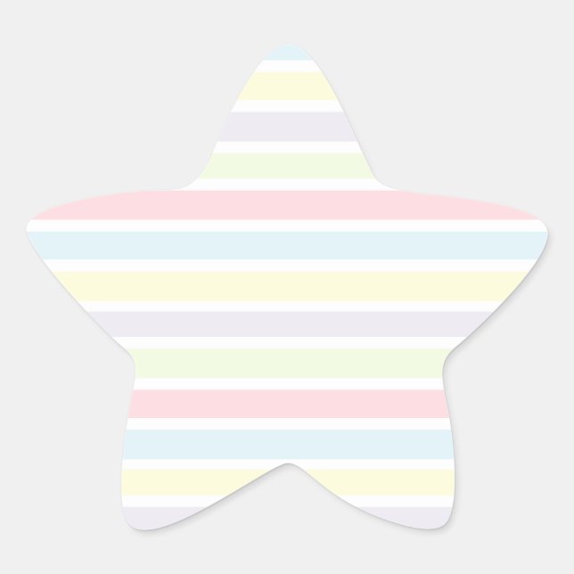 Colourful Pastel Lines Star Sticker (Front)