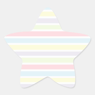 Colourful Pastel Lines Star Sticker