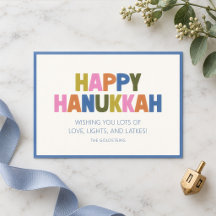 Colourful Pastel Modern Hanukkah Holiday Greeting