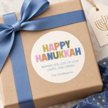 Colourful Pastel Modern Hanukkah Holiday Greeting