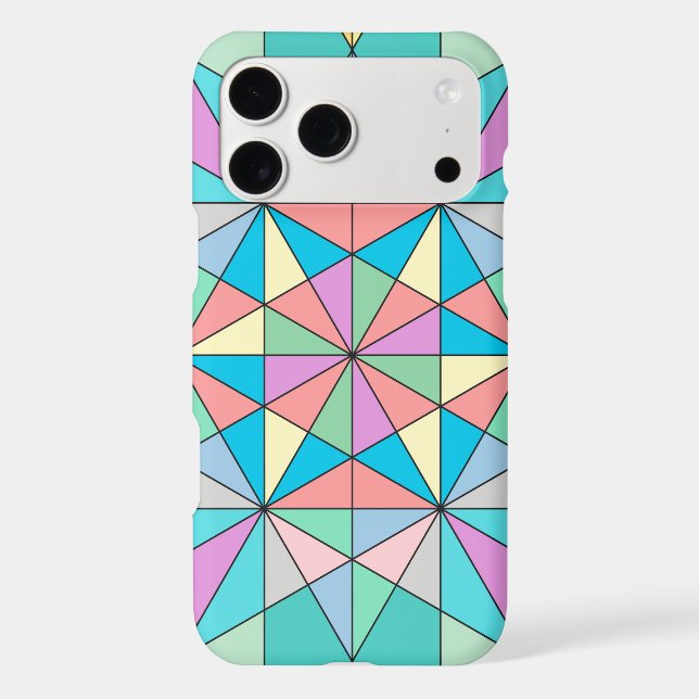Colourful Pastel Mosaic Triangle Star Pattern (Back)