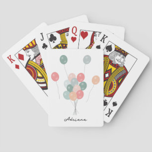 Colourful Pastel Party Balloons Playing Cards