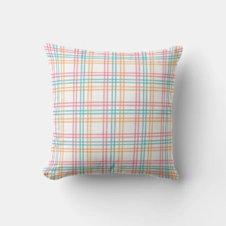 Colourful Pastel Plaid Cushion