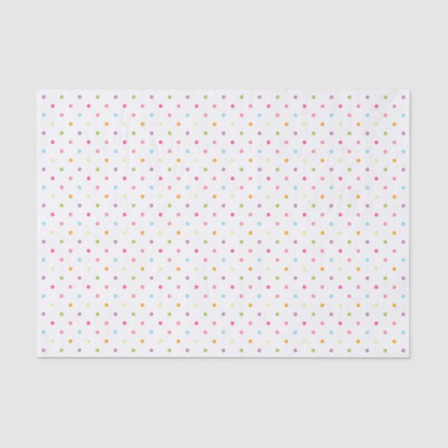 Colourful Pastel Polka Dots Tissue Paper (Front)