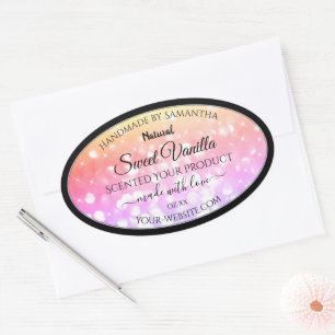 Colourful Pastel Rainbow Glitter Product Labels