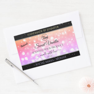 Colourful Pastel Rainbow Glitter Product Labels