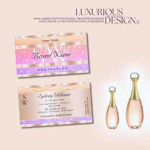 Colourful Pastel Rainbow Glitter Stars and Initial Business Card