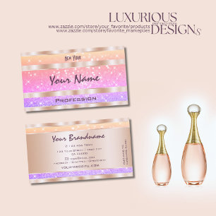 Colourful Pastel Rainbow Glitter Stars Stylishly Business Card