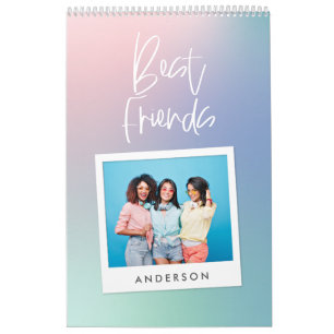 Colourful pastel rainbow photo best friend calenda calendar