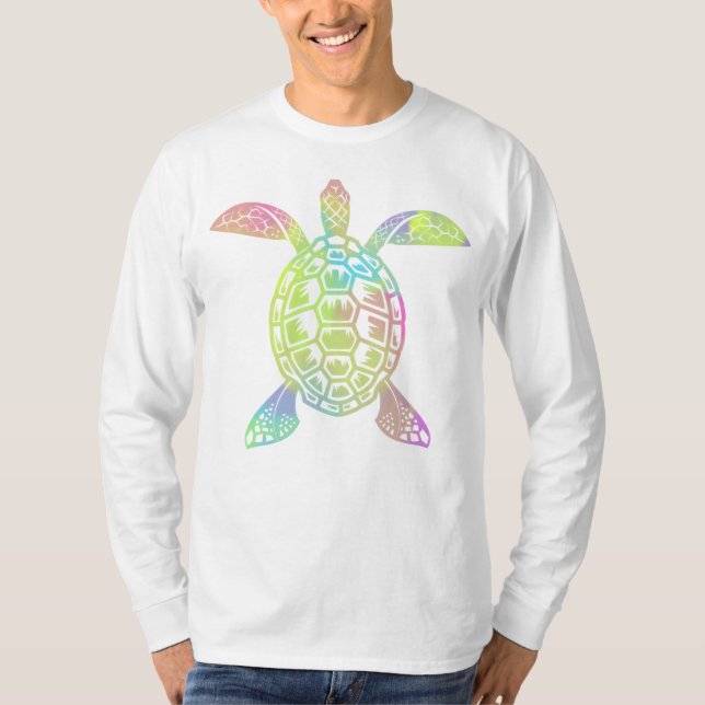Colourful pastel rainbow sea turtle T-Shirt (Front)
