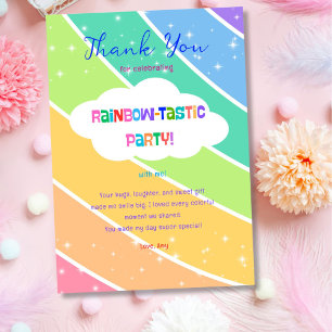 Colourful Pastel Rainbow Sparkle Thank You Card