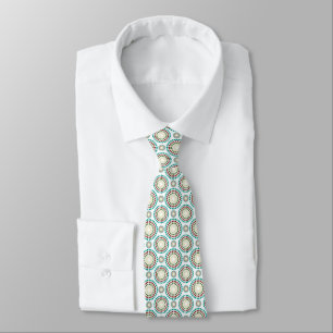 Colourful Pastel Retro Circles Geometric Pattern Tie