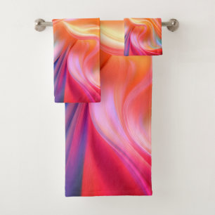Colourful Pastel Silk Bath Towel Set