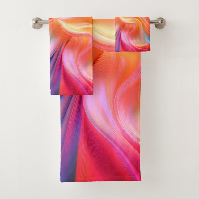 Colourful Pastel Silk Bath Towel Set (Insitu)