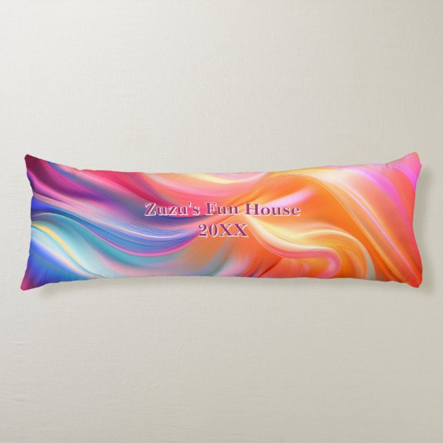 Colourful Pastel Silk Body Cushion (Front)