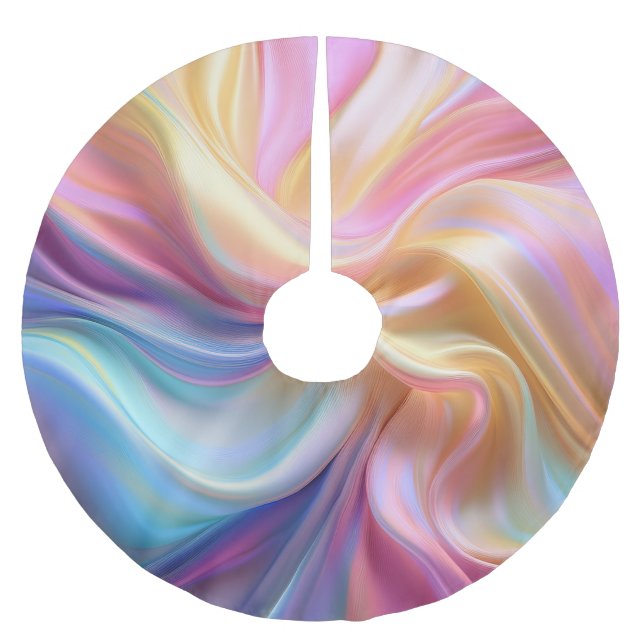 Colourful Pastel Silk Brushed Polyester Tree Skirt (Front)