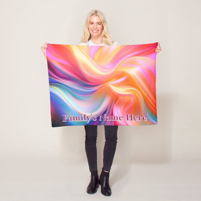 Colourful Pastel Silk Fleece Blanket (In Situ)