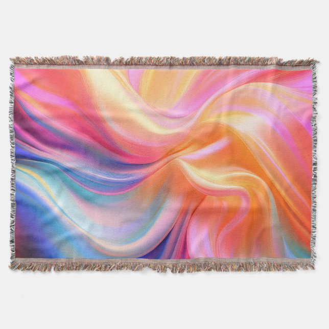 Colourful Pastel Silk Fleece Blanket (Front)