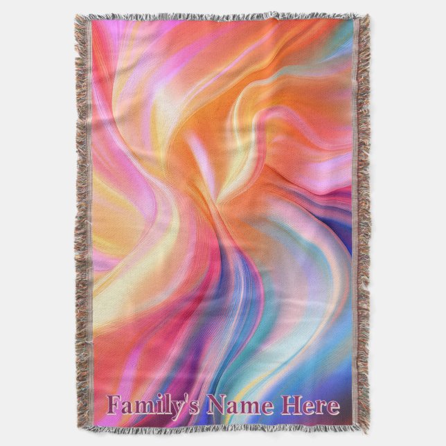 Colourful Pastel Silk Fleece Blanket (Front Vertical)
