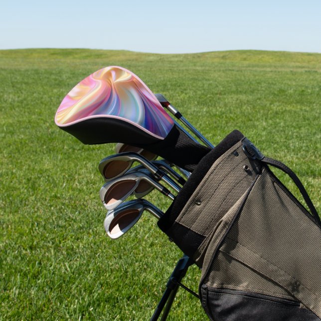 Colourful Pastel Silk Golf Head Cover (In Situ)