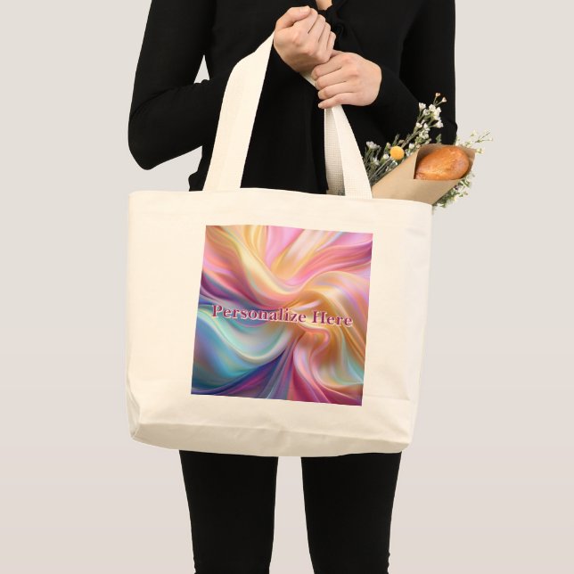 Colourful Pastel Silk Large Tote Bag (Front (Product))