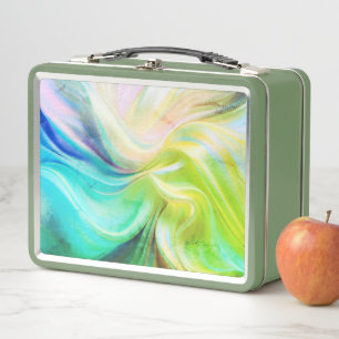 Colourful Pastel Silk Metal Lunch Box