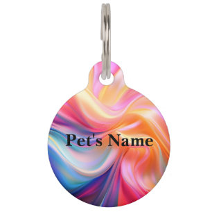 Colourful Pastel Silk Pet Tag