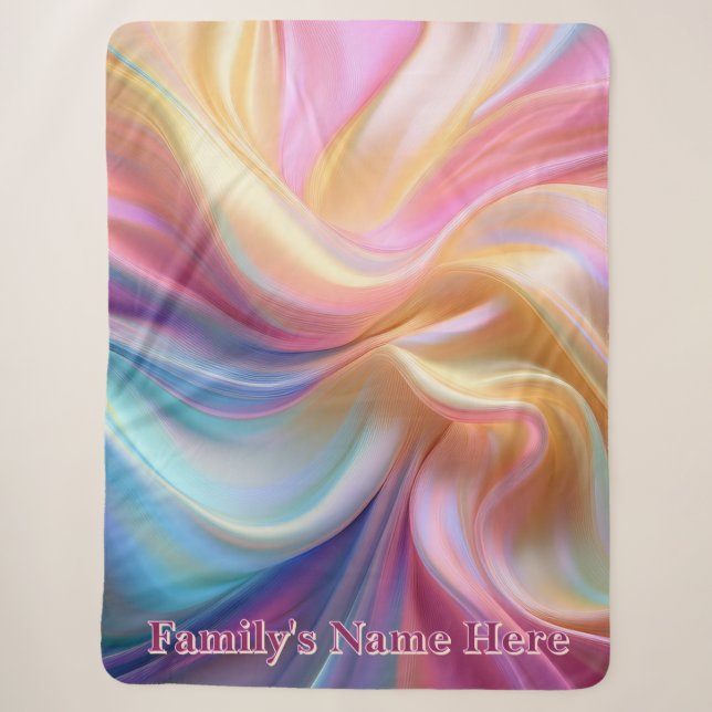 Colourful Pastel Silk Sherpa Blanket (Front)