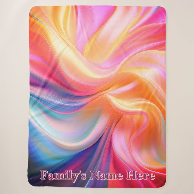 Colourful Pastel Silk Sherpa Blanket (Front)