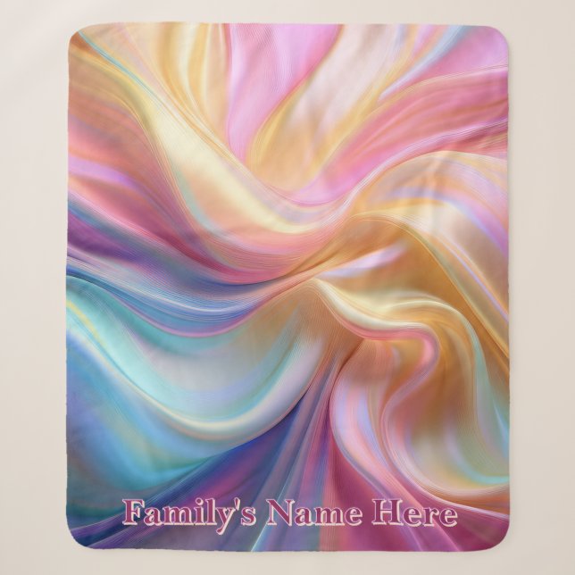 Colourful Pastel Silk Sherpa Blanket (Front)