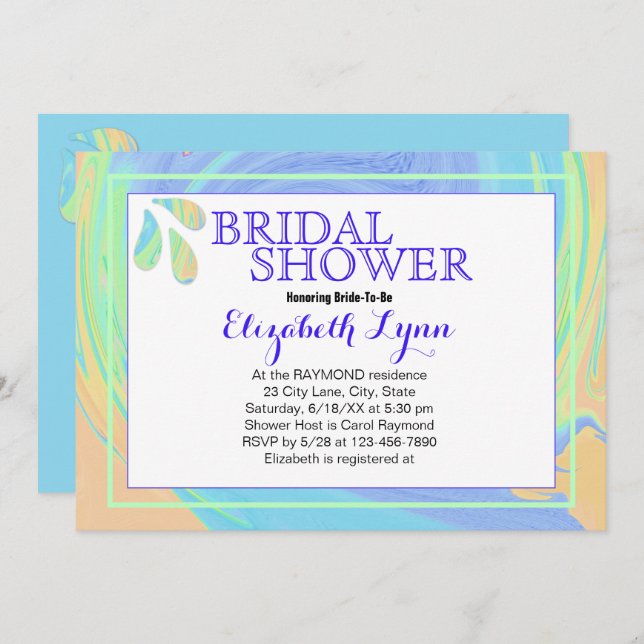 Colourful Pastel Splash Paint Swirl Template (Front/Back)