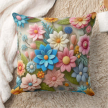 Colourful Pastel Spring 3D Felt Floral Art