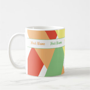 Colourful pastel spring stripes with your name coffee mug