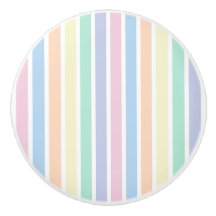 Colourful Pastel Striped Decor Knob Ceramic Pull