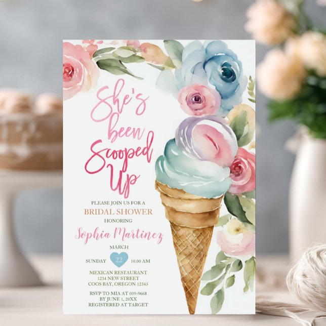 Colourful Pastel Summer Ice Cream Bridal Shower Invitation (Creator Uploaded)