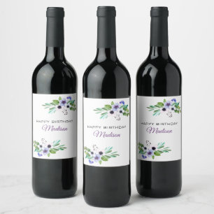 Colourful Pastel Tones Bouquet Wine Label