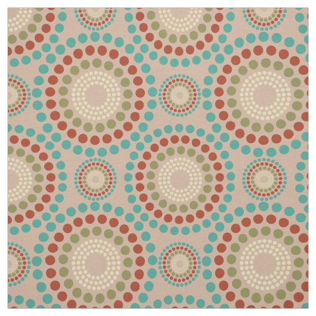 Colourful Pastel Tones Circles Geometric Pattern 2 Fabric (Swatch)