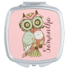 Colourful Pastel Tones Retro Floral Owl