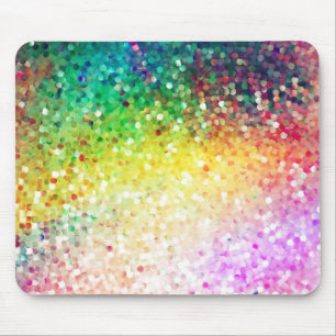 Colourful Pastel Tones Retro Glitter Mouse Pad
