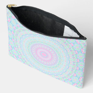 Colourful Pastel Trippy Groovy Retro Hippie Mandal Accessory Pouch