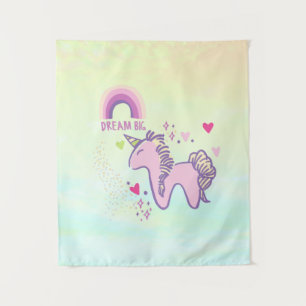 Colourful Pastel Unicorn Rainbow  Tapestry